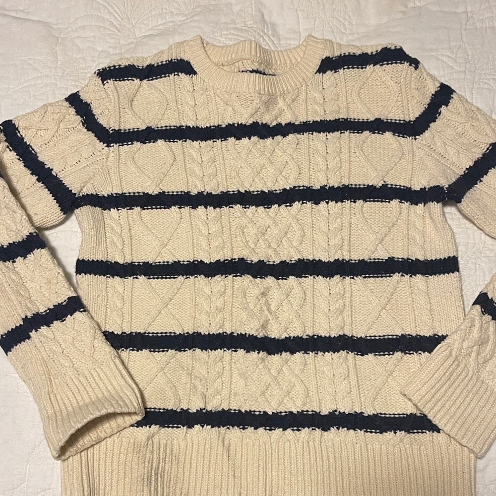 GAP Kids Cream and Navy Knit Sweater